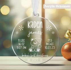 babys first christmas ornament, personalized newborn ornament, baby christmas gift