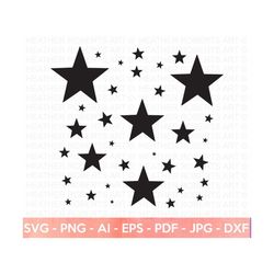 Stars SVG, Sparkle Stars SVG, Star Clipart, Instant Download, Cricut Cut File, Silhouette