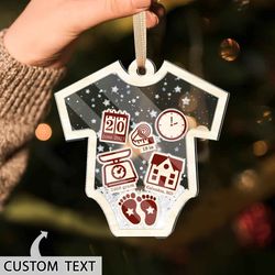 babys first christmas ornament 2023, 4d personalized baby 1st christmas, personalized baby name