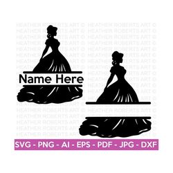 Princess Split Monogram Svg, Princess SVG, Princess Silhouette, Princess Shirt svg, Royalty Svg, Queen Svg, Cut File for Cricut, Silhouette