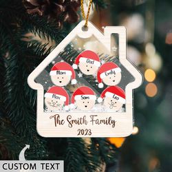 Personalized 2023 Family Ornament With Names, 4D customized Christmas ornament, Christmas Tree Name Ornament
