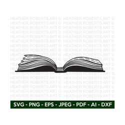 Book SVG, Teacher SVG, Reading svg, Librarian svg, School svg, Student Svg, Book Silhouette, Book Lover Svg, Open Book Svg, Cricut Cut File