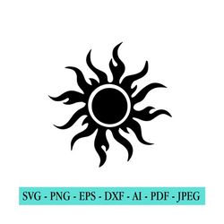 Tribal Sun SVG, Solar svg, sun svg, Eclipse SVG, Silhouette, Cut File for Cricut, tribal svg, png, eps