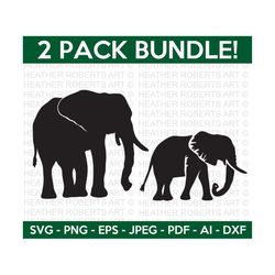 Elephant Mini SVG Bundle, Elephant Svg, Calf Svg, Animal Svg, Zoo Svg, Cute baby elephant SVG, Cut File for Cricut, Silhouette, Silhouette