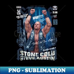 Stone Cold rattle-snake - Retro PNG Sublimation Digital Download - Enhance Your Apparel with Stunning Detail