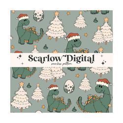Christmas Dinosaurs Seamless Pattern Sublimation Digital Design Download, boy christmas seamless file, kids christmas se