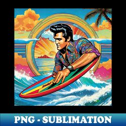 Elvis Surfer - Comic Book Rock Art 777 - PNG Transparent Sublimation File - Unlock Vibrant Sublimation Designs