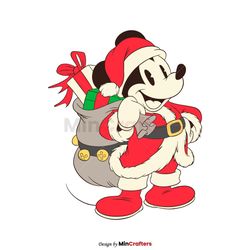 Disney Vintage Santa Mickey Mouse SVG Cutting Digital File