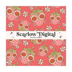 Strawberry Seamless Pattern-Summer Sublimation Digital Design Download-fruit seamless pattern, girly seamless pattern, t