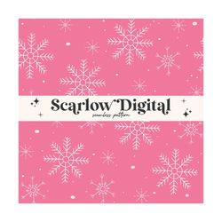 Snowflake Seamless Pattern-Christmas Sublimation Digital Design Download-winter seamless file, snow seamless, simple chr