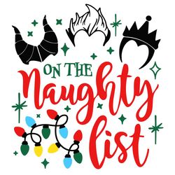 Merry Christmas Evil Queen Naughty List Vacation Light SVG