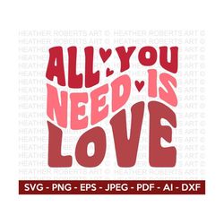 All You Need is Love Retro Svg, Retro Valentine Designs svg, Valentine Shirts svg, Cute Valentines svg, Heart Shirt svg,Love,Cut File Cricut