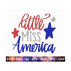 Little Miss America SVG, 4th of July SVG, July 4th svg, Fourth of July svg, America svg, USA Flag svg,Independence Day Shirt,Cut File Cricut