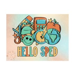 Hello SPED PNG-Back to School Sublimation Digital Design Download-boy back to school png, special education png, retro s