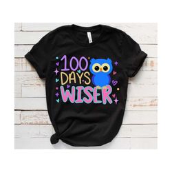 100 Days of School SVG, 100th Day of School svg, 100 Days, Wiser svg, Cute Owl svg, School svg, School Shirt svg,  svg, Cut File Cricut