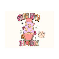 Grow With The Flow PNG-Groovy Sublimation Digital Design Download-lava lamp png, flowers png, hippie png, positive png,