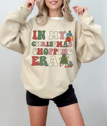 In My Christmas Shopping Era Sweatshirt, Swiftmas Vibes Sweater, Funny Xmas Swiftie Holiday Shirt, Retro Groovy Boho Mer