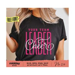Cheerleader Team Template, Svg Png Dxf Eps, Cheer Team Shirts, Team Name, Woven Script, Cricut Cut File, Silhouette, Cheer Mom Svg Png,