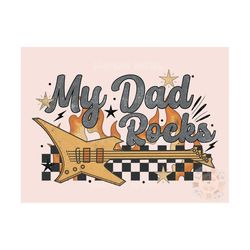 My Dad Rocks PNG-Western Sublimation Digital Design Download-daddys boy png, cowhide png, cowboy png, png for boys, mini