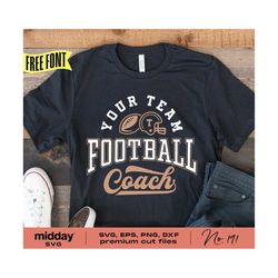 football coach svg, football coach shirt, svg dxf png eps, silhouette, cricut, football team logo, football team shirt, team name coach