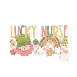 Lucky Nurse PNG-Saint Patricks Day Sublimation Digital Design Download-leprechaun png, rainbow png, lucky png, magic png