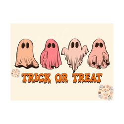 Trick or Treat PNG-Halloween Sublimation Digital Design Download-spooky season png, ghost png, boho ghost png, vintage h
