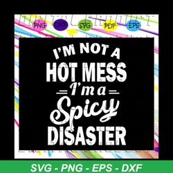 I am not a hot mess I am a spicy disaster, disaster svg, mess svg, mom life svg, mess svg, sassy svg, hot mess cut file,