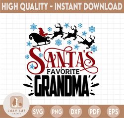 Santa's Favorite Grandma svg png- Christmas Grandma svg- Grandma Ornament svg png- Grandma Christmas Mug Design svg png-