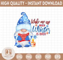 Wake me up when Winter is over  Gnome Png, Christmas winter Png, Sublimation, digital download,