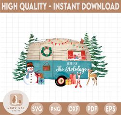 Home for the Holidays Camper Christmas Trees PNG Instant Digital Download