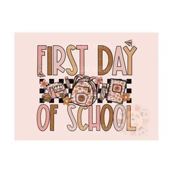 First Day of School PNG-Girl Back to School Sublimation Digital Design Download- first day girl png, floral png, school