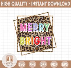 Merry and Bright Christmas PNG, Merry Christmas Sublimation Design Download, Christmas PNG
