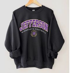 Justin Jefferson Football Crewneck, Justin Jefferson Sweatshirt, Football Fan Tee, Gift for Girlfriend or Wife, Minnesot