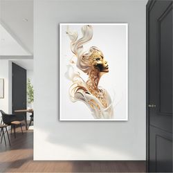Gold Surreal Woman Modern Canvas ,Modern Painting, Wall Art, Modern  Canvas,  Abstract Art, Canvas Art, Decor For Gift,