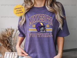 Minnesota Vikings Comfort Colors Shirt, Trendy Football Tshirt Oversized Vintage Style