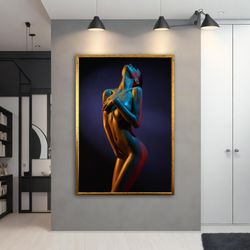 Sexy Woman Body Art, Nude Girl Wall Art, Sexy Young Woman Art, Sensual Girl Canvas, Erotic Canvas ,Home decor