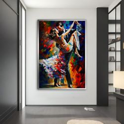 tango canvas art, women and man canvas art, dance canvas art, canvas wall hangings, art, decor for gift
