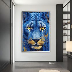 tiger canvas painting, tiger poster, tiger wall art, tiger art, animal canvas, home decor, wall decor, animal wall decor
