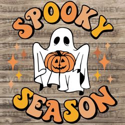 Spooky Season Svg Png Eps Dxf Cut File, Halloween Svg, Ghost Svg, Retro Halloween Svg, Vintage Hallowee, SVG EPS DXF PNG
