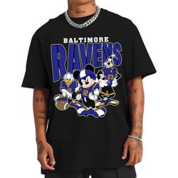 Vintage Baltimore Football Mickey Donald Duck And Goofy Football Team Sweatshirt, Baltimore Graphic Tee, Ravens Shirt, S