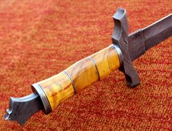 damascus steel sword custom handmade - 30 " inches damascus steel battle ready sword outdoor hunting sword