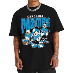 Vintage Carolina Panthers Mickey Donald Duck And Goofy Football Team Sweatshirt, Panthers American Football Gift For Fan