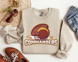 Washington Commanders Vintage Style Crewneck Sweatshirt, Trendy Retro 80s Style Football Shirt