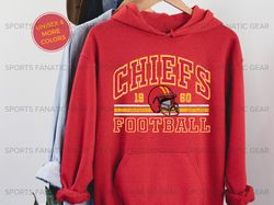 Kansas City Chiefs Hoodie, Retro 80s Vintage Style NFL Football Sweatshirt, Unisex Heavy BlendT Hooded Sweatshirt for Ga