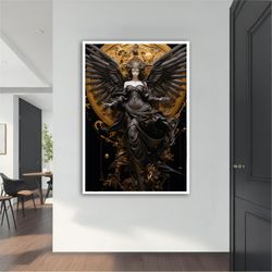 Black Angel Canvas Art ,Modern Angel Painting, Angel Wall Art, Modern Angel  Canvas, Modern Canvas, Abstract Art ,Home D