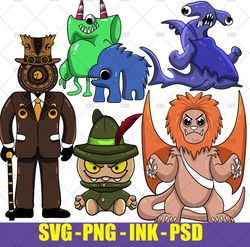 Beebo, Peebo SVG, Clockman Skibidi SVG, Handy MAndy Drawing SVG, Lioness Leeroy Drawing SVG, PNG, INK, PSD