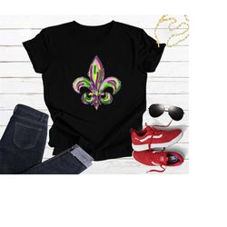 Fleur De Lis Shirt, Mardi Gras Shirt, Mardi Gras Carnival Shirt, Beads NOLA Shirt, Mardi Grass Beads Shirt, Mardi Gras N