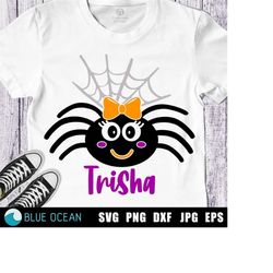 Girl Spider SVG, Halloween SVG, Cute Spider with Bow SVG, Girl Haloween shirt