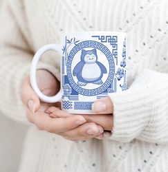 character coffee mug wheres waldo inspired, pokemon gift, snorlax coffee mug, snorlax mug