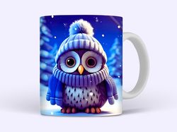cute baby owl christmas mug